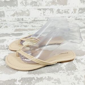 14th & Union Tan Strappy Flat Low Heels Sandals V636